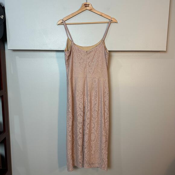 NWT Dress the Population Zahra Sheath Pink Lace Bodycon Midi Dress Size Large - Picture 11 of 12
